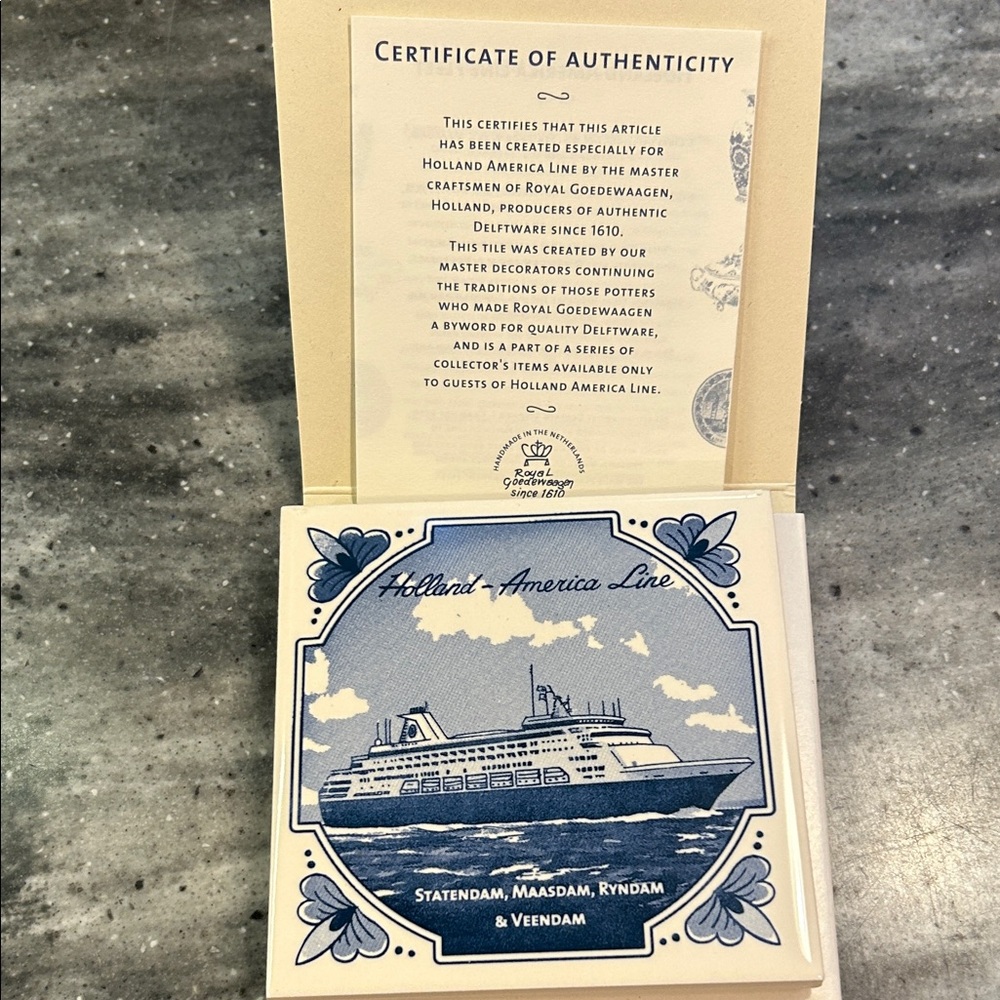 Holland America Line Blue and White Decorative coaster
